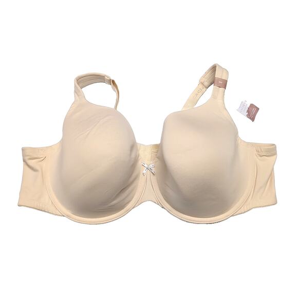 Cacique Full Coverage Bra 50D Beige Cotton Blend Underwire Lightly Lined NEW NWT - Picture 2 of 11